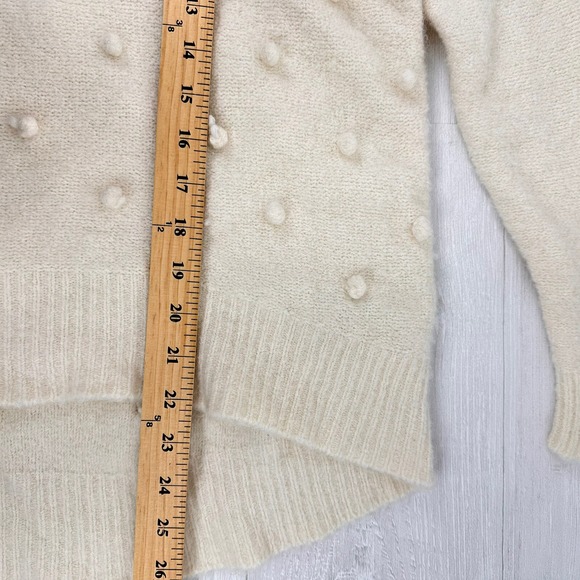 Madewell Sweater Women Medium Snowglobe Bobble Turtleneck Ivory Wool Alpaca‎ - Picture 12 of 13